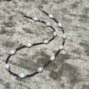 Garnet and Pearls Necklace 1 - image