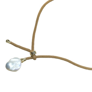 BAROQUE PEARL NECKLACE  LIGHT. BROWN 4 - image