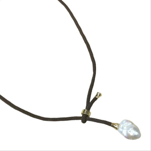 BAROQUE PEARL NECKLACE Dark pearl 5 - image