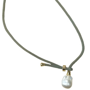 BAROQUE PEARL NECKLACE Army green 6 - image