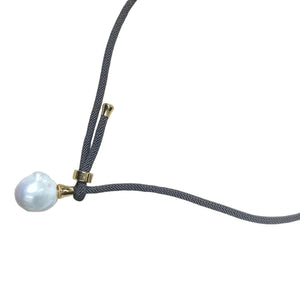 Baroque pearl  necklace dark grey 9 - image