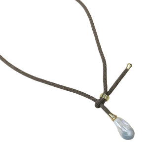 Baroque Pearl Necklace earth brown 10 - image