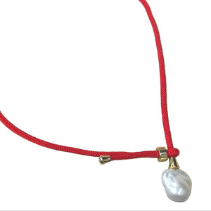 BAROQUE pearl necklace red 12 - image