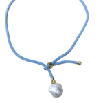 Baroque Pearl Necklace Sky blue 13 - Baroque sky. Blue