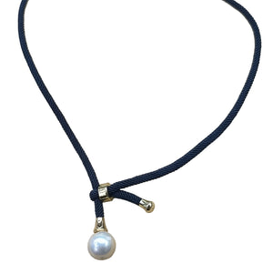 Freshwater Pearl Round Necklace deep blue 12 - image