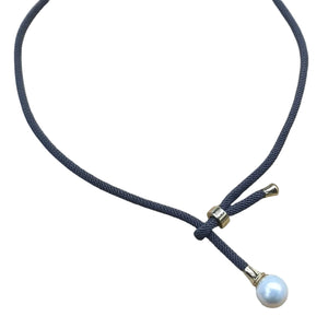Freshwater Pearl Round Necklace dark grey 7 - image