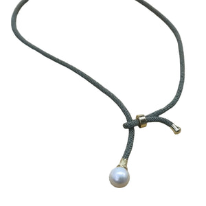 Freshwater Pearl Round Necklace army green 10 - image