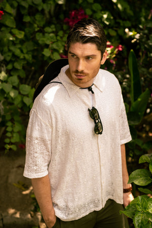 Lace Knitted Cuban Shirt | Romano - PREMIUM - image