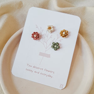 Floral Bouquet Stud Piercing Earrings - image