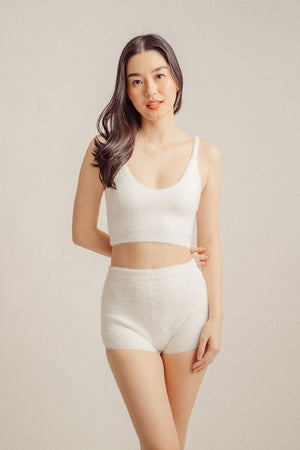 Cindy White Knitted V Neck Sleeveless Tank Top - image