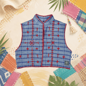 Hinabi Short Vest - Dagat - image