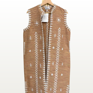 Tiniri Sleeveless Long Coat with Itneg Embroidery - image