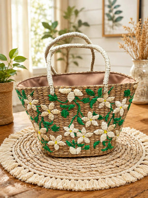 Zoey Abaca Bag with Embroidery - image