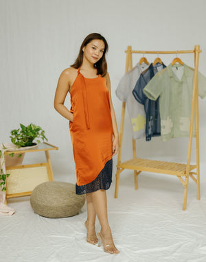 Sundown Dress (Burnt Orange & Navy) - image