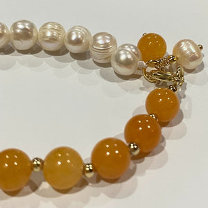 Peach Fuzz Freshwater Pearl Bracelet - image