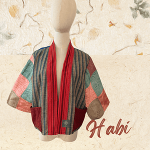 Handwoven Patchwork Blazer - HABI - image