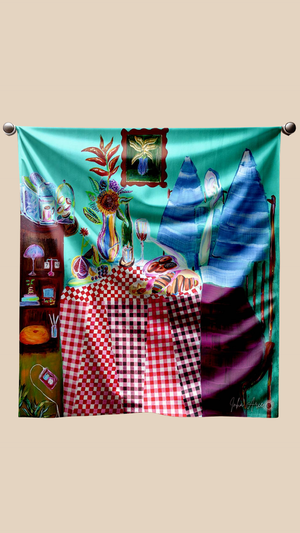 Girl Dinner Silk Scarf - image