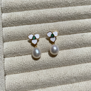 Helen Freshwater Pearl Dangling Earrings - image