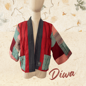 Handwoven Patchwork Blazer - DIWA - image