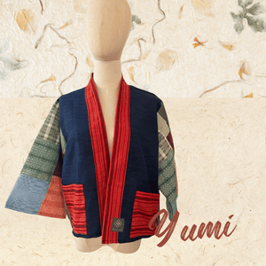Handwoven Patchwork Blazer - YUMI - image