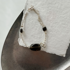 Smoky Quartz Freeform Barrel Bracelet - image