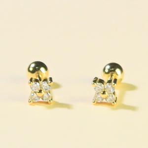 TWY-Clover  ZIRCON STUD -925SILVER - image