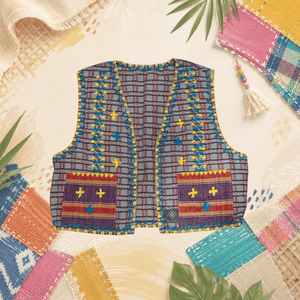 Habili Patchwork Vest - Ube - image