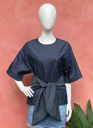 Raya Denim with Ribbon Top