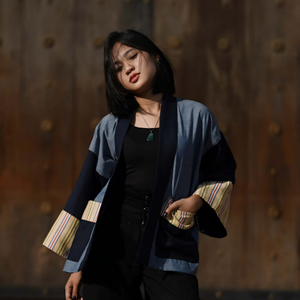 Blue chambray kimono - image