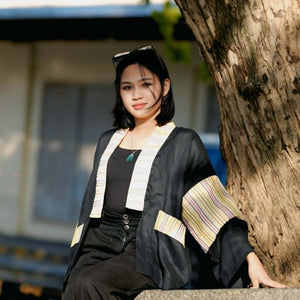 Black Chambray Kimono - image