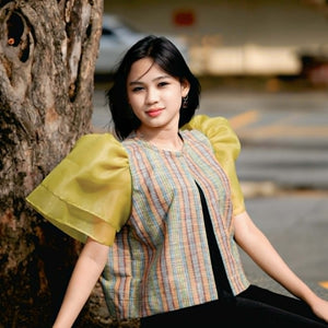 Kimona kantarines in piña jusi sleeves - image