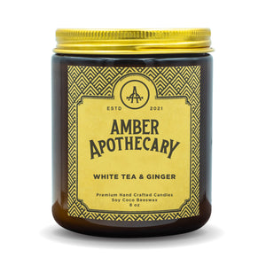 AMBER  APOTHECARY WHITE TEA & GINGER SCENTED CANDLE - image