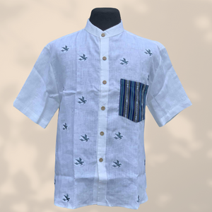 Manigo White Signature Embroidered Polo - image