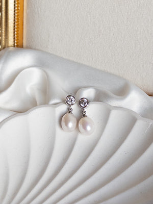 NUHA Freshwater Pearl Dangling Earrings - image