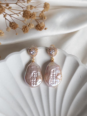 QALBI Freshwater Pearl Dangling Earrings - image