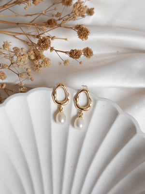 RASHA Freshwater Pearl Dangling Earrings - image
