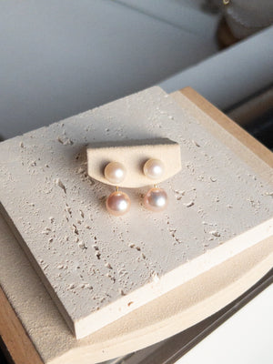 CARI Double Pearl Earrings - image