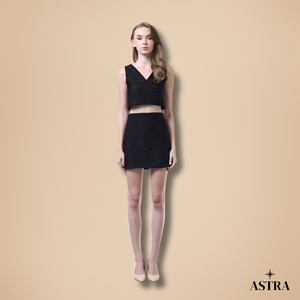 Jacque Black Cropped Top and Skirt Set - image