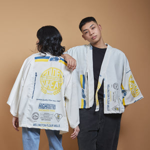 Golden Wheat Blue Kimono - image