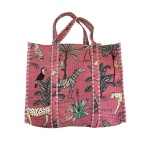 Animal Indian Block Print Tote Bag - image