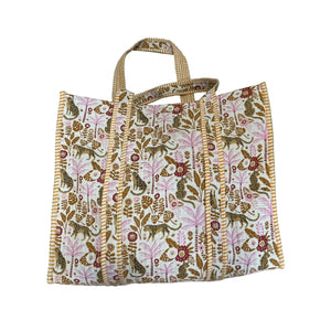 Animal Indian Block Print Mini Tote Bag - image
