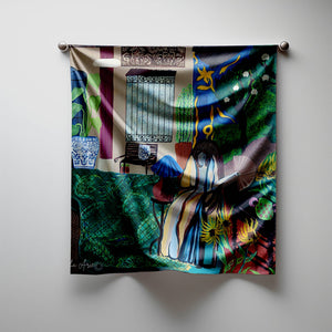 As Within So in the Courtyard 2 Silk Scarf - image