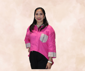 Blusang Inabel in Fuchsia pink - image