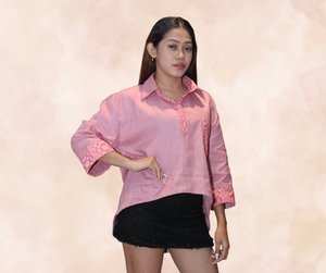 Blusang Inabel in old rose - image