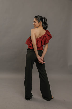 SIDE SLIT FLARE PANTS - image