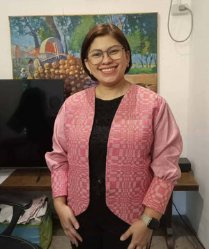 Binakol weaves blazer in pink - image