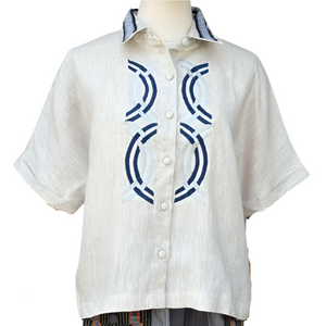 Lala Embroidered Polo Blouse - image