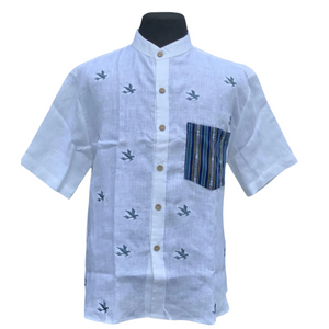 Manigo White Signature Embroidered Polo - image