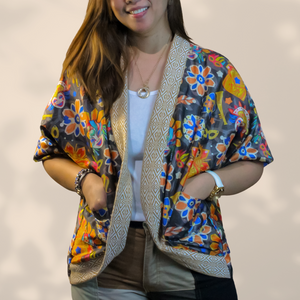 Masskara Long Back Cardigan