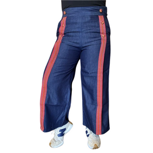 Red Habi Denim Pants - image